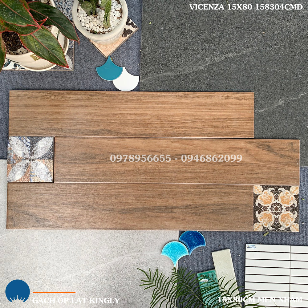 Gạch thẻ thanh gỗ Vicenza 15x80 158304 A1